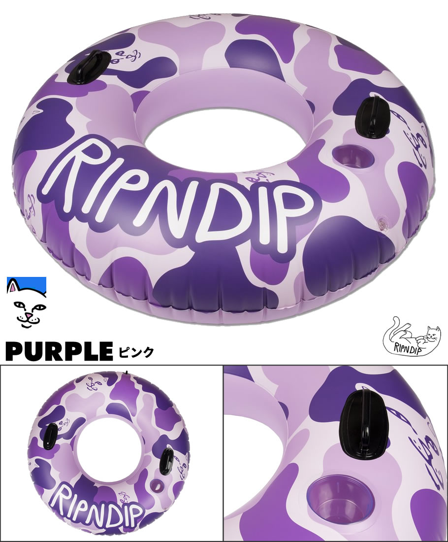 RIPNDIP リップンディップ 浮き輪 ドーナツ型 インスタ映え ビーチアイテム 海 プール フォトジェニック 猫 RND2656 紫