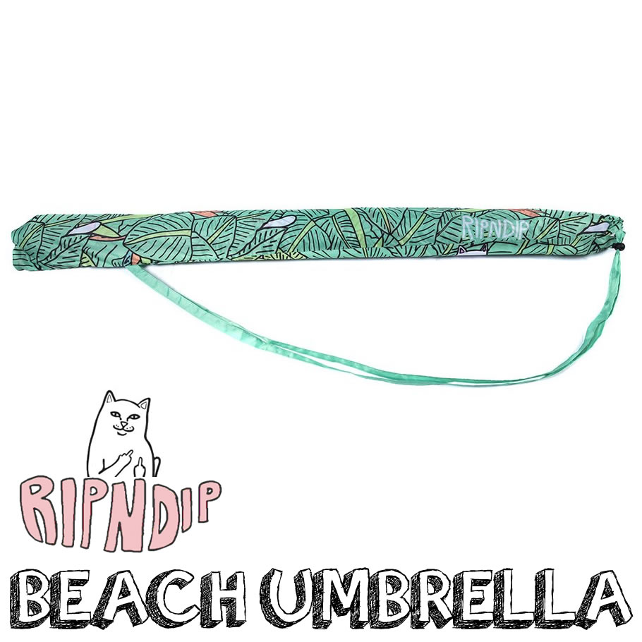 RIPNDIP リップンディップ ビーチパラソル インスタ映え ビーチアイテム 海 プール フォトジェニック 猫 RND1701B 緑