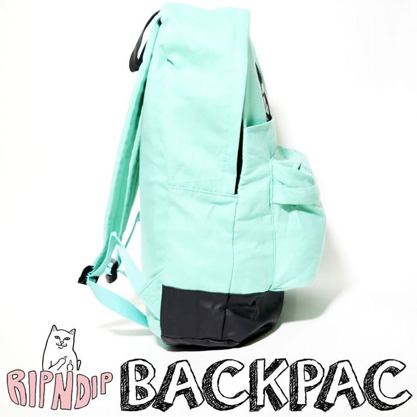 RIPNDIP リップンディップ バックパック リュックサック レディース 大容量 通学 高校 猫 キャット スケートボード スケーター ストリート ブランド ミント