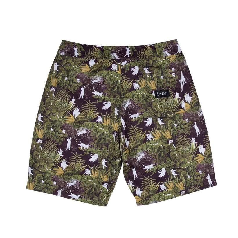 RIPNDIP リップンディップ ハーフパンツ 水着 水陸両用 メンズ 猫 キャット RND2419 緑 スケートボード スケーター ストリート ブランド