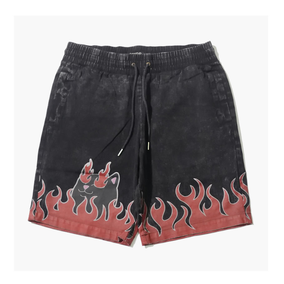 Ripndip リップンディップ ハーフパンツ メンズ ファイヤー ネコ 猫 Bliss Washed Shorts Rnd4137 Ripndip リップンディップ ハーフパンツ メンズ ファイヤー ネコ 猫 Bliss Washed Shorts Rnd4137