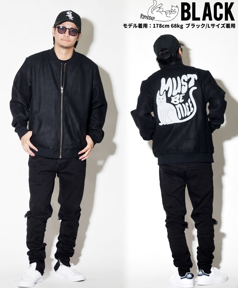 RIPNDIP リップンディップ スタジャン メンズ Wavy Nerm Varsity Jacket 2018秋冬 新作