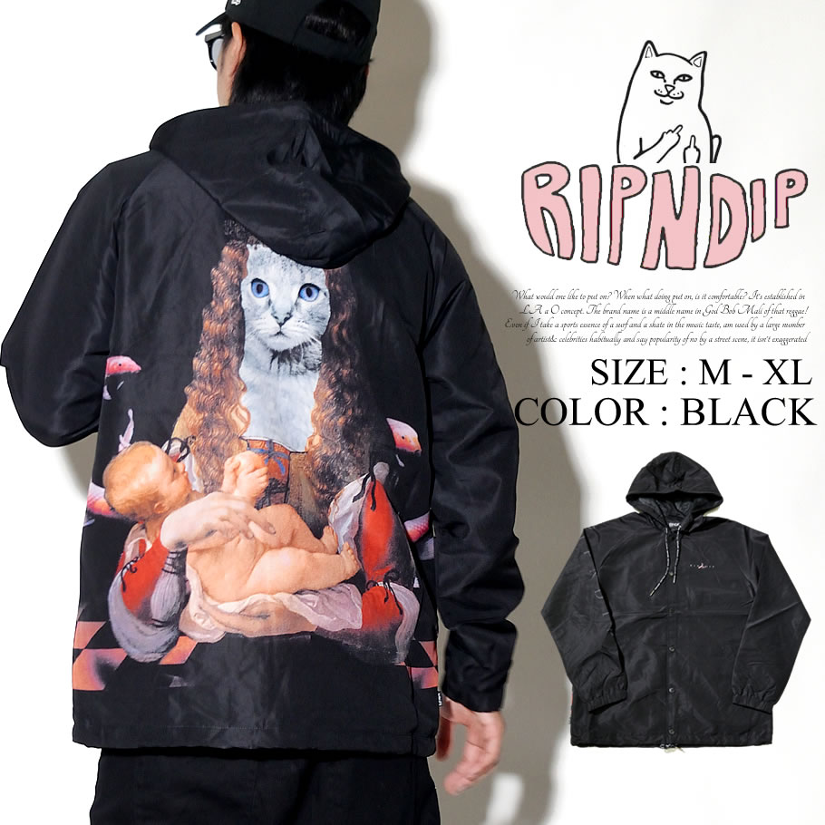 RIPNDIP リップンディップ コーチジャケット メンズ Mother Fish Baby Hooded Coach Jacket