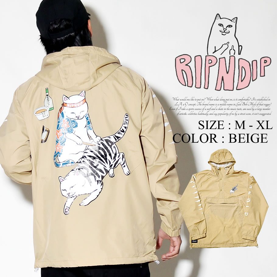 RIPNDIP リップンディップ アノラックジャケット メンズ Tatto Nerm Half Zip Anorak Jacket