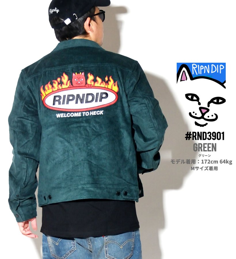 Ripndip リップンディップ コーデュロイジャケット メンズ 猫 ネコ ファイヤー ストリート系 ファッション Rnd3901 服 通販