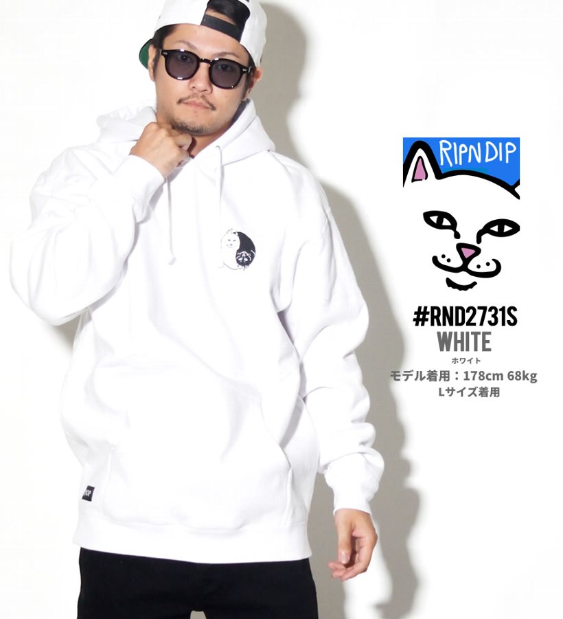 RIPNDIP リップンディップ パーカー 秋冬 メンズ レディース プルオーバー スウェット 裏起毛 大きいサイズ Nermal Ying Yang Hoodie 2018秋冬 新作