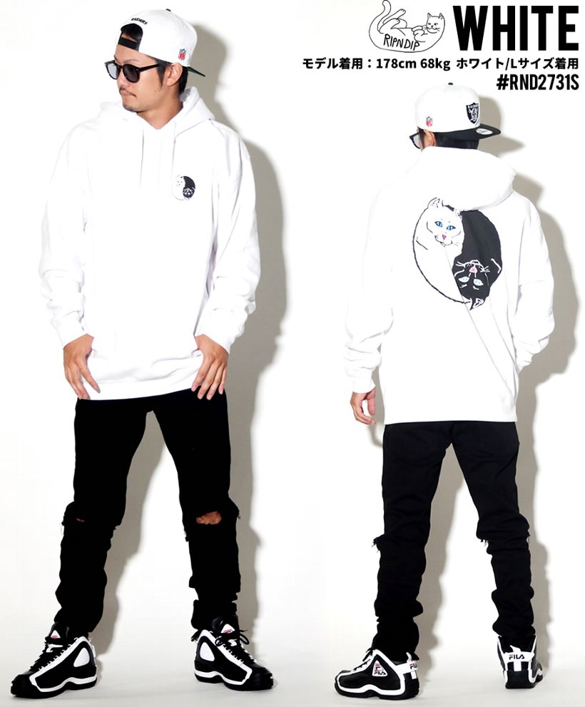 RIPNDIP リップンディップ パーカー 秋冬 メンズ レディース プルオーバー スウェット 裏起毛 大きいサイズ Nermal Ying Yang Hoodie 2018秋冬 新作