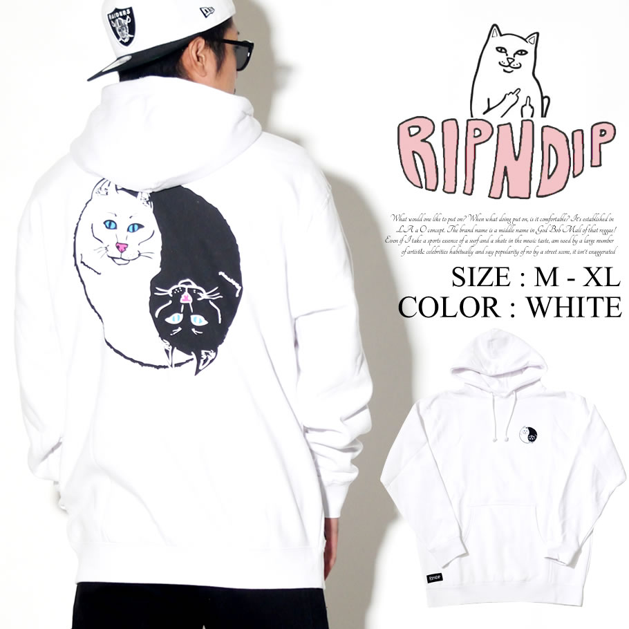 RIPNDIP リップンディップ パーカー 秋冬 メンズ レディース プルオーバー スウェット 裏起毛 大きいサイズ Nermal Ying Yang Hoodie 2018秋冬 新作