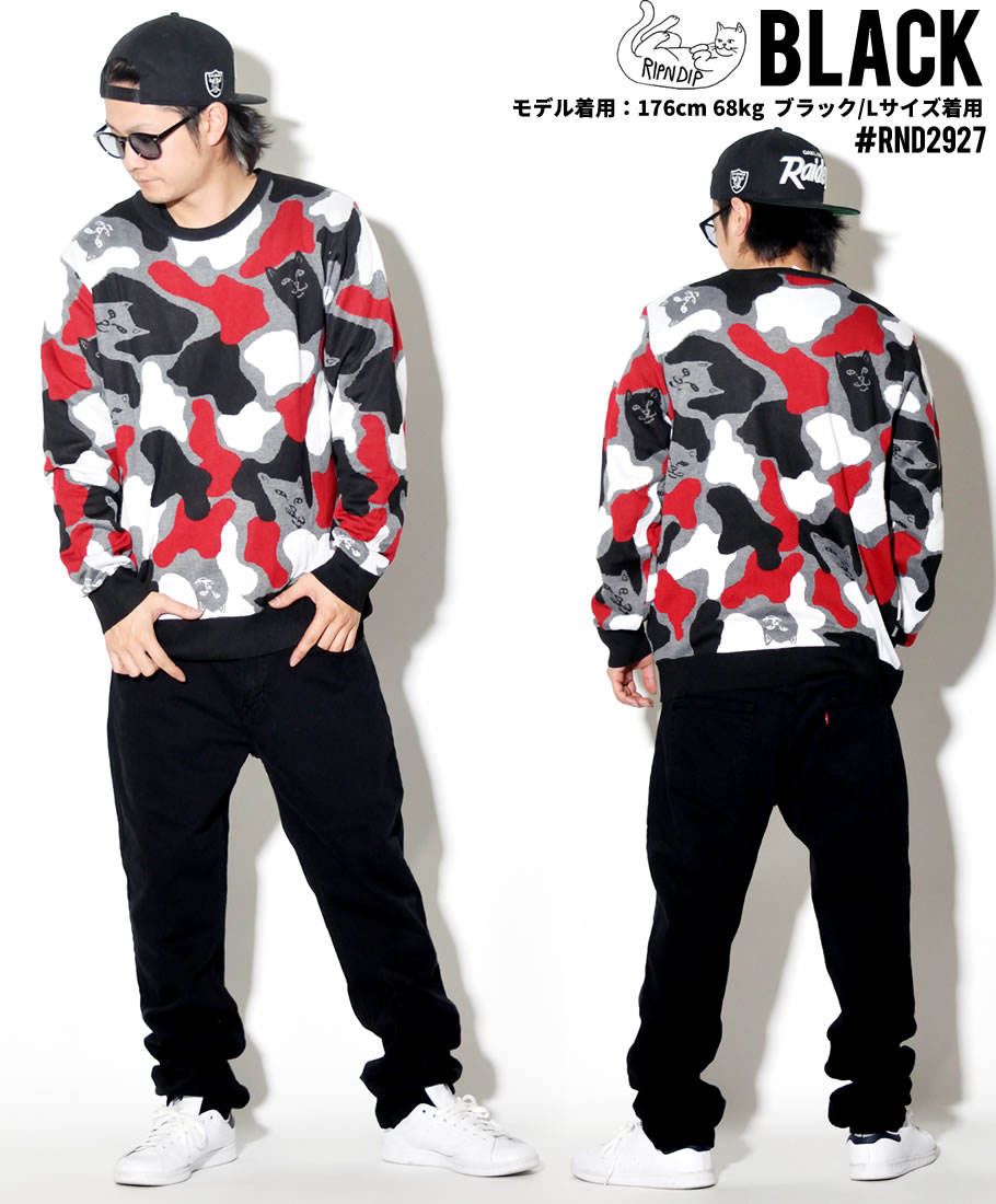 RIPNDIP リップンディップ セーター メンズ Nerm Camo Knit Sweater USモデル 2019春 新作
