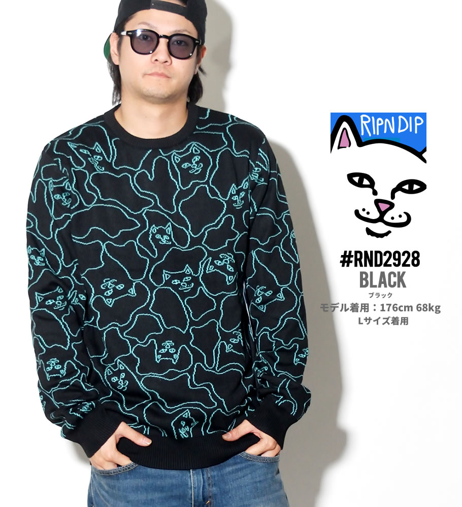 RIPNDIP リップンディップ リバーシブル セーター メンズ Nerm Line Camo Knit Sweater USモデル 2019春 新作