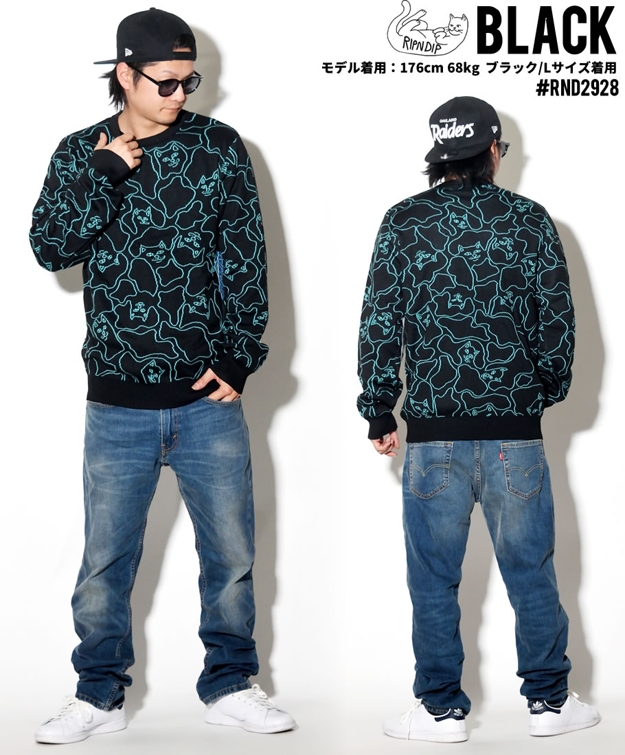 RIPNDIP リップンディップ リバーシブル セーター メンズ Nerm Line Camo Knit Sweater USモデル 2019春 新作