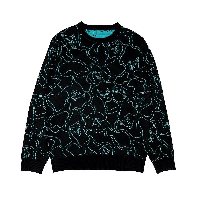 RIPNDIP リップンディップ リバーシブル セーター メンズ Nerm Line Camo Knit Sweater USモデル 2019春 新作
