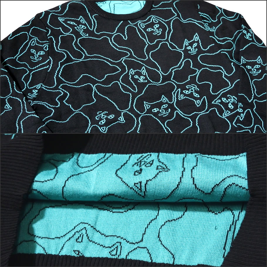 RIPNDIP リップンディップ リバーシブル セーター メンズ Nerm Line Camo Knit Sweater USモデル 2019春 新作