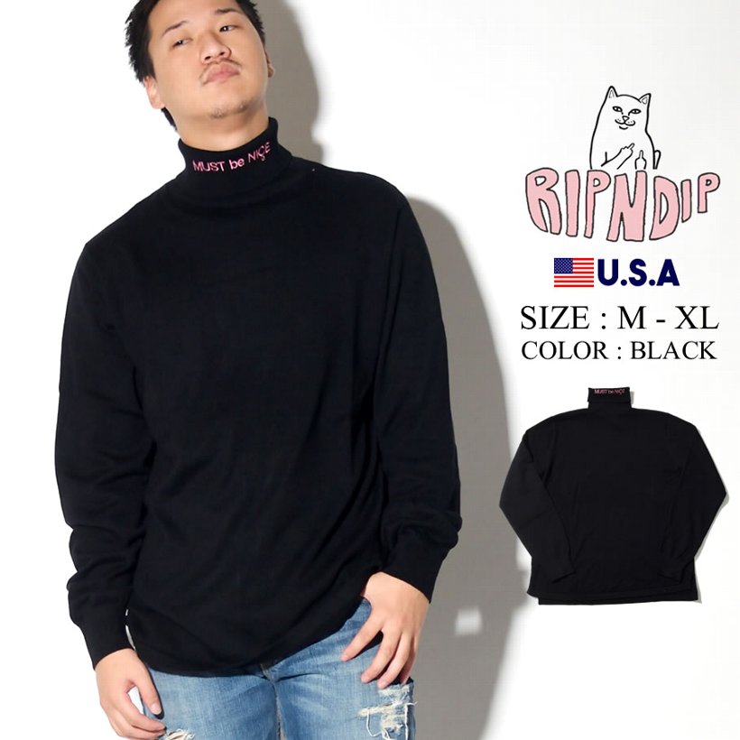 Ripndip リップンディップ タートルネック トレーナー メンズ 文字 ネームロゴ Mbn Turtle Neck Rnd2718 服 通販 Ripndip リップンディップ タートルネック トレーナー メンズ 文字 ネームロゴ Mbn Turtle Neck Rnd2718 服 通販