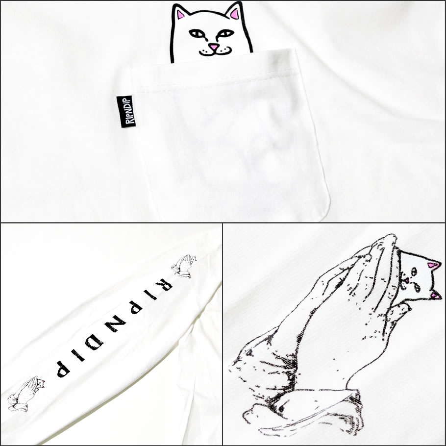 RIPNDIP リップンディップ Tシャツ メンズ 秋冬 長袖 ロンT ブランド おしゃれ 大きいサイズ 猫 キャット ストリート ブランド