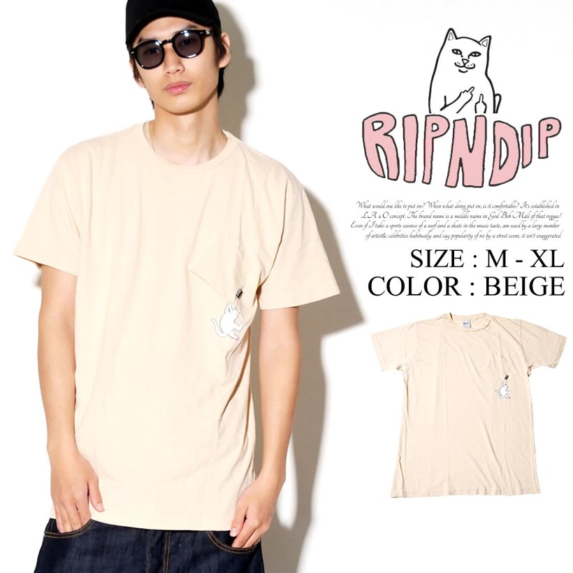 RIPNDIP リップンディップ Tシャツ メンズ おしゃれ ブランド 半袖 大きいサイズ 猫 キャット ストリート ブランド