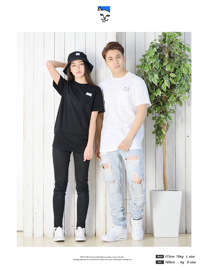 RIPNDIP リップンディップ Tシャツ メンズ 半袖 胸ポケット 猫 キャット スケートボード スケーター ストリート ブランド