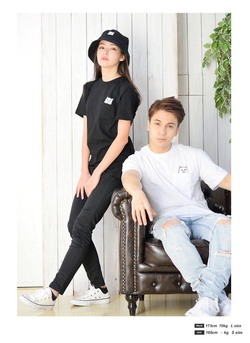 RIPNDIP リップンディップ Tシャツ メンズ 半袖 胸ポケット 猫 キャット スケートボード スケーター ストリート ブランド