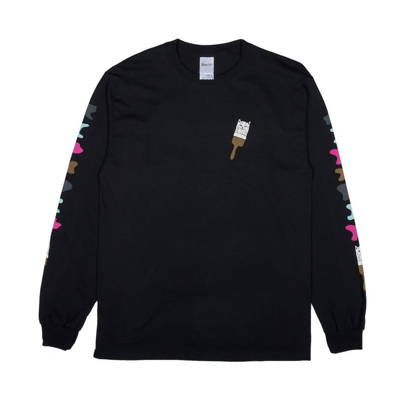 RIPNDIP リップンディップ Tシャツ メンズ 長袖 ロンT 猫 キャット プリント Ross L/S 2018秋冬 新作