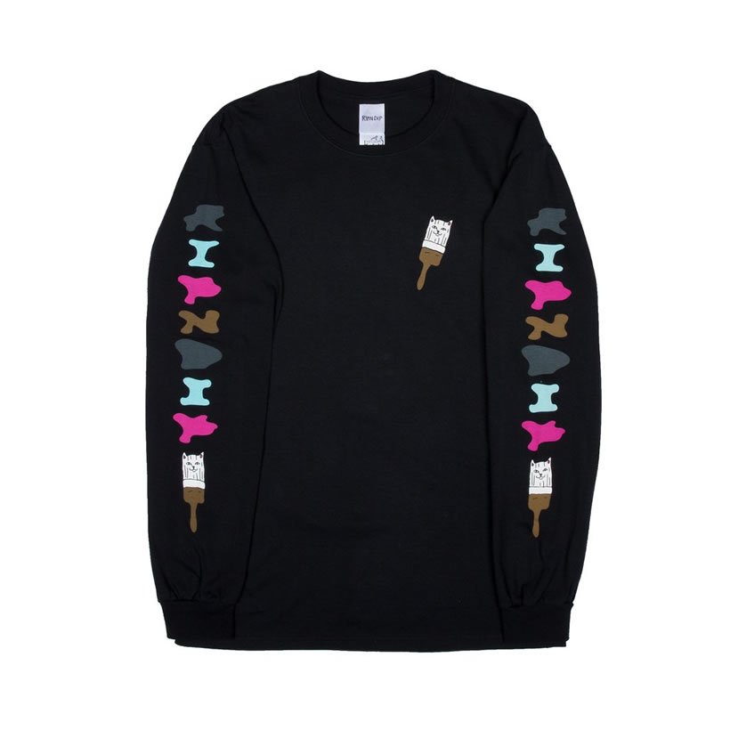 RIPNDIP リップンディップ Tシャツ メンズ 長袖 ロンT 猫 キャット プリント Ross L/S 2018秋冬 新作
