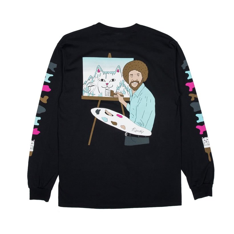 RIPNDIP リップンディップ Tシャツ メンズ 長袖 ロンT 猫 キャット プリント Ross L/S 2018秋冬 新作