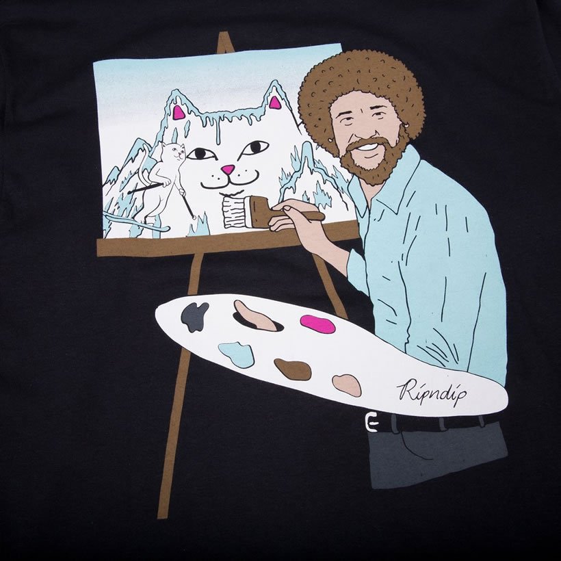 RIPNDIP リップンディップ Tシャツ メンズ 長袖 ロンT 猫 キャット プリント Ross L/S 2018秋冬 新作