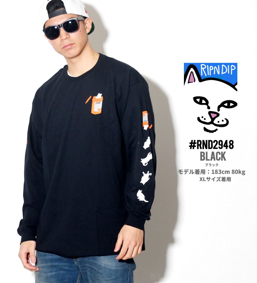RIPNDIP リップンディップ Tシャツ メンズ レディース 長袖 ロンT RND2948 RND2949USモデル 2019春 新作