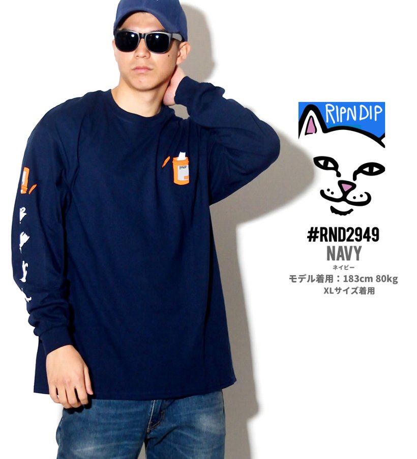 RIPNDIP リップンディップ Tシャツ メンズ レディース 長袖 ロンT RND2948 RND2949USモデル 2019春 新作