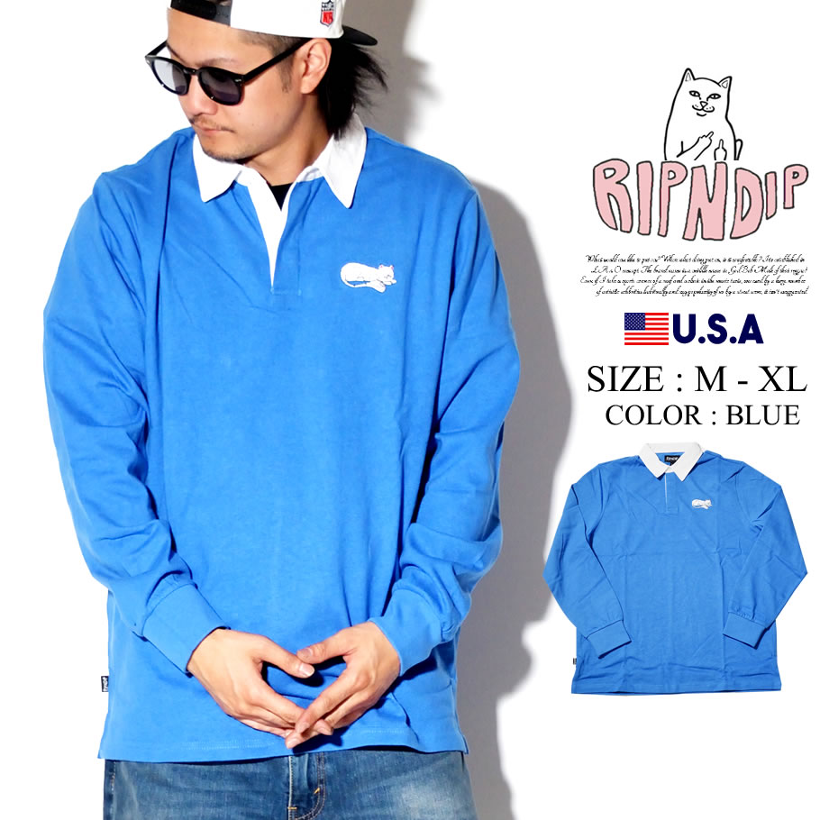 Ripndip リップンディップ ラガーシャツ ポロシャツ メンズ 長袖 ストリート系 ファッション Ripntail Rugby Polo Long Sleeve 服 通販