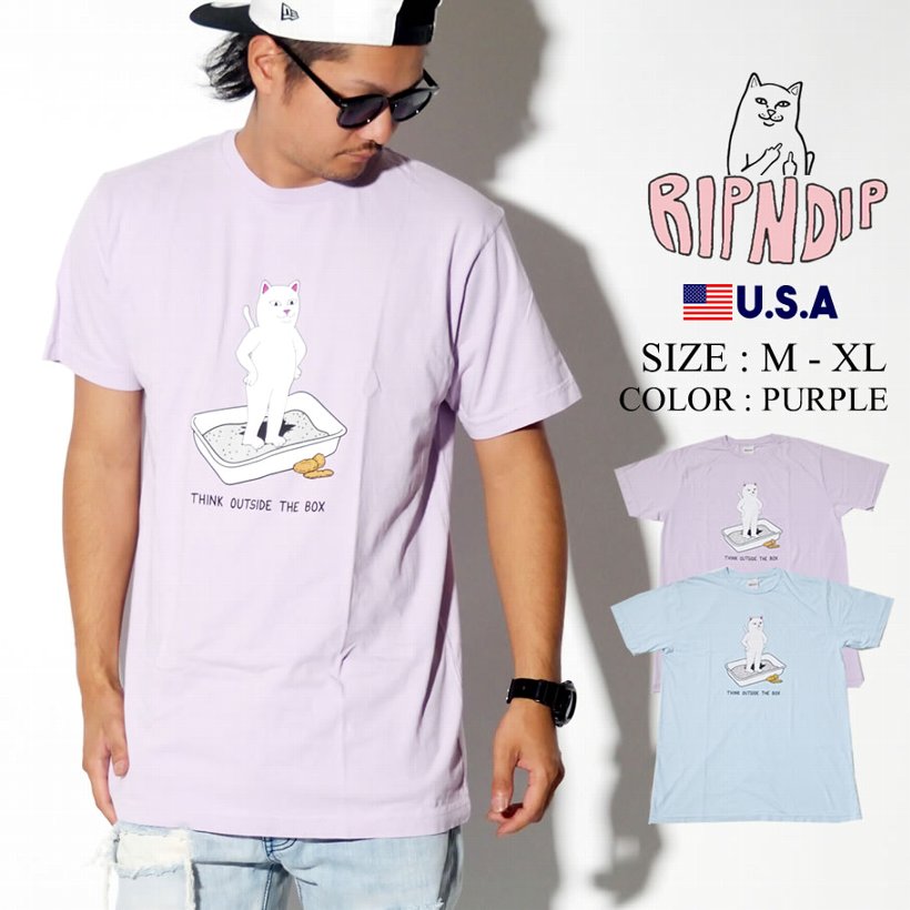 Ripndip リップンディップ Tシャツ メンズ 半袖 猫 ネコ ストリート系 ファッション Think Outside Tee 服 通販