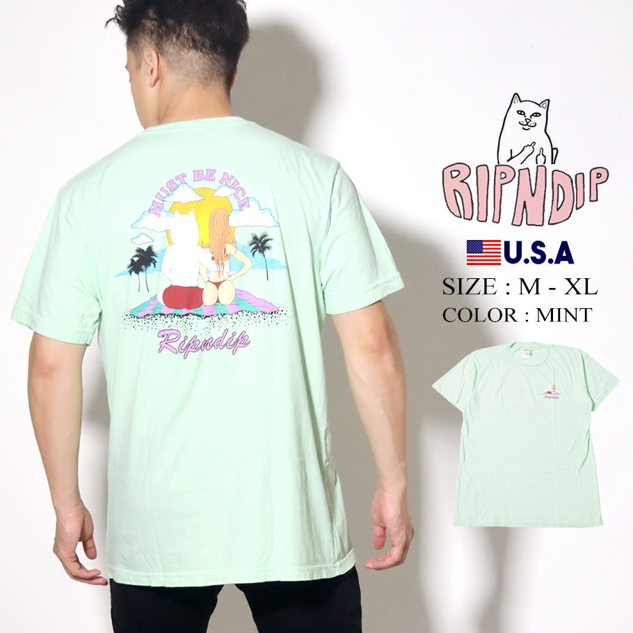 RIPNDIP リップンディップ Tシャツ メンズ レディース ブランド 半袖 RND4346 ミント M L XL