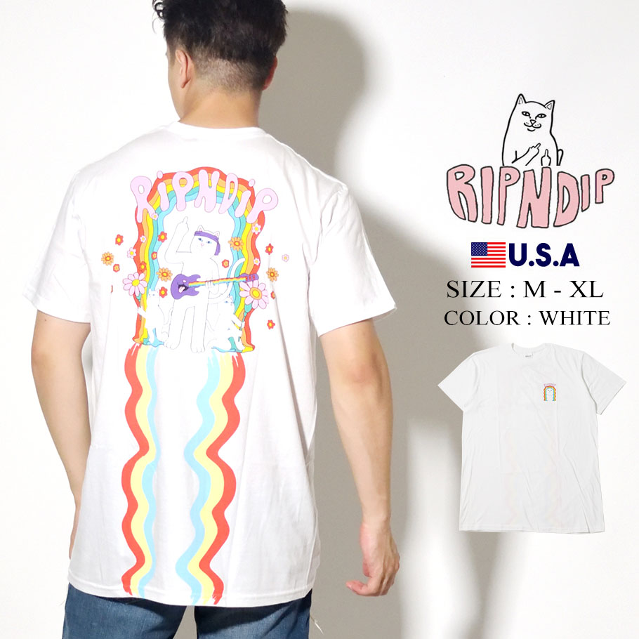 RIPNDIP リップンディップ Tシャツ メンズ レディース ブランド 半袖 RND4347 白 M L XL