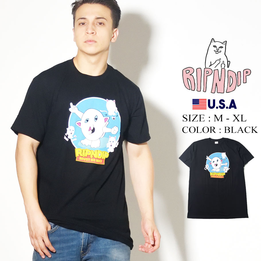 RIPNDIP リップンディップ Tシャツ メンズ レディース ブランド 半袖 RND4350 黒 M L XL