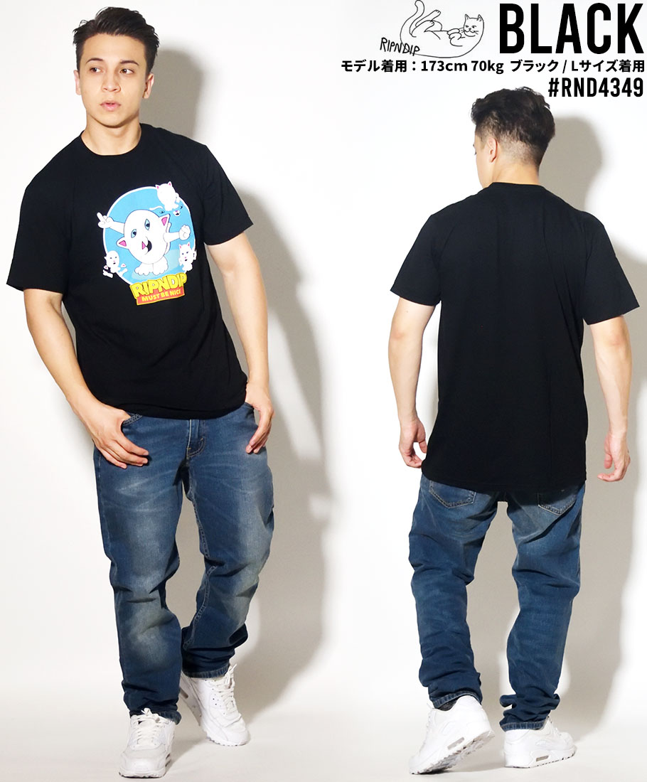 RIPNDIP リップンディップ Tシャツ メンズ レディース ブランド 半袖 RND4350 黒 M L XL