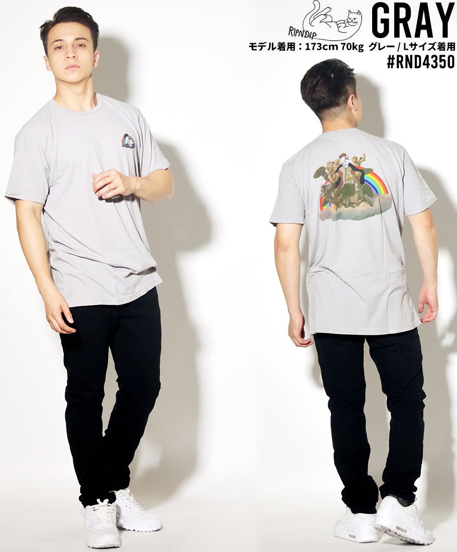 RIPNDIP リップンディップ Tシャツ メンズ レディース ブランド 半袖 RND4350 灰 M L XL