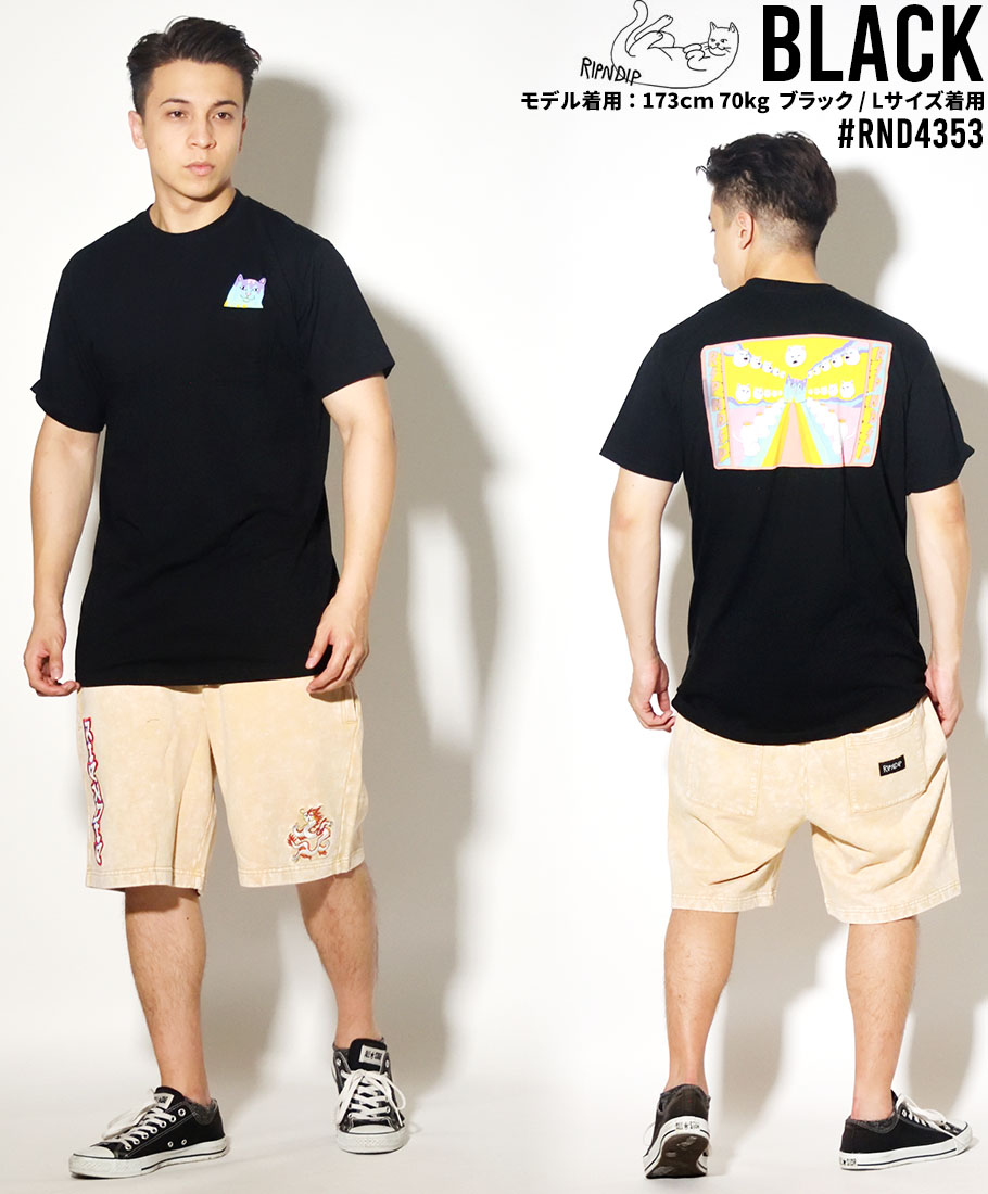 RIPNDIP リップンディップ Tシャツ メンズ レディース ブランド 半袖 胸ポケ RND4353 黒 M L XL