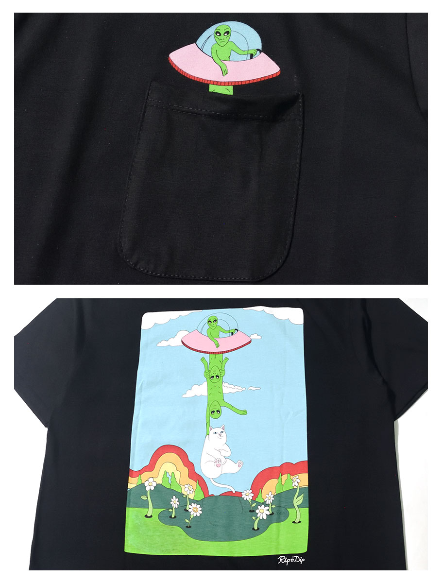 RIPNDIP リップンディップ Tシャツ メンズ レディース ブランド 半袖 胸ポケ RND4341 黒 M L XL