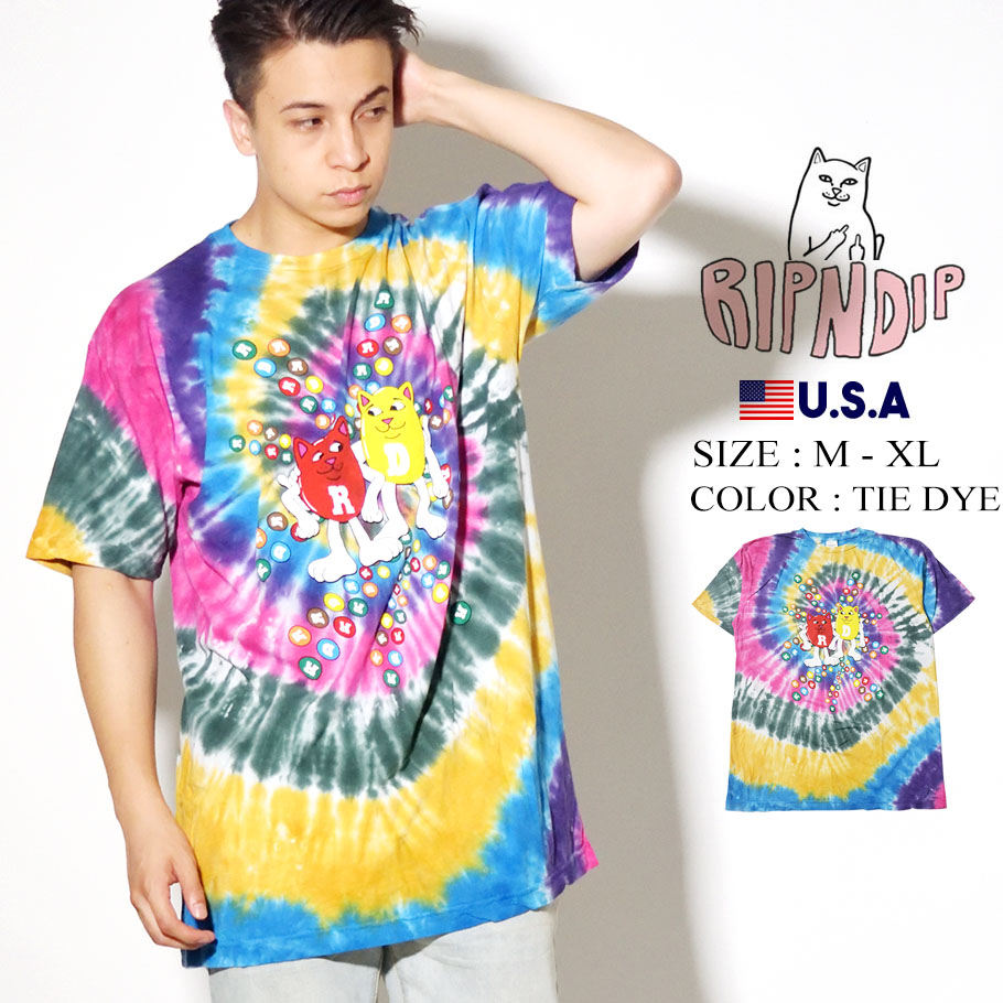 RIPNDIP リップンディップ タイダイ柄 Tシャツ メンズ レディース ブランド 半袖 RND4356 M L XL