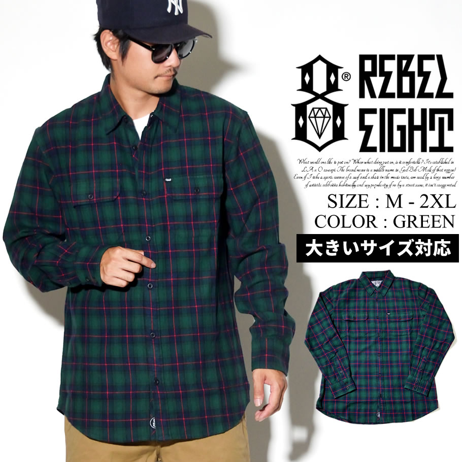 Rebel8 レベルエイト チェックシャツ メンズ 長袖 ストリート系 スケーター グラフィック ファッション 1108 服 通販 Reot023 Rebel8 レベルエイト チェックシャツ メンズ 長袖 ストリート系 スケーター グラフィック ファッション 1108 服 通販 Reot023
