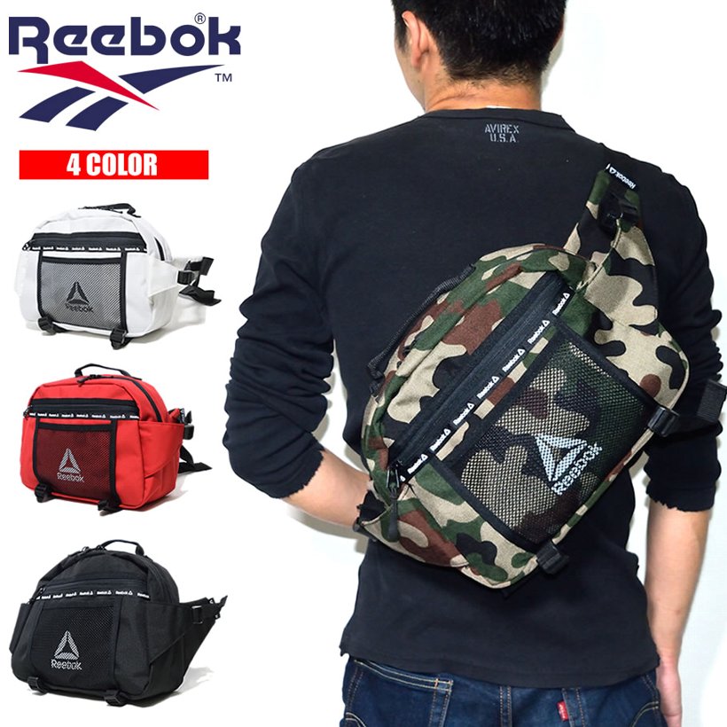 REEBOK リーボック ボディバッグ メンズ ブランド 大きめ 大容量 ウエストバッグ ヒップバッグ ショルダー