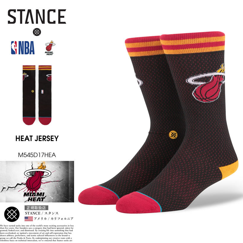 STANCE スタンス ソックス 靴下 メンズ ブランド 25cm〜29cm NBA マイアミ・ヒート スポーツ バスケットボール