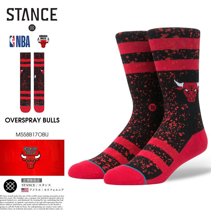STANCE スタンス ソックス 靴下 メンズ ブランド 25cm〜29cm NBA シカゴ・ブルズ バスケットボール