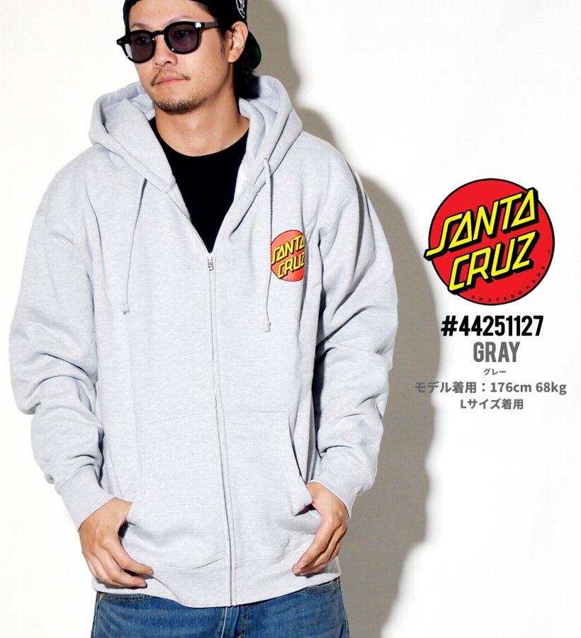 サンタクルーズ ジップパーカー メンズ 裏起毛 SANTA CRUZ 44251127 USモデル 2019春夏 新作