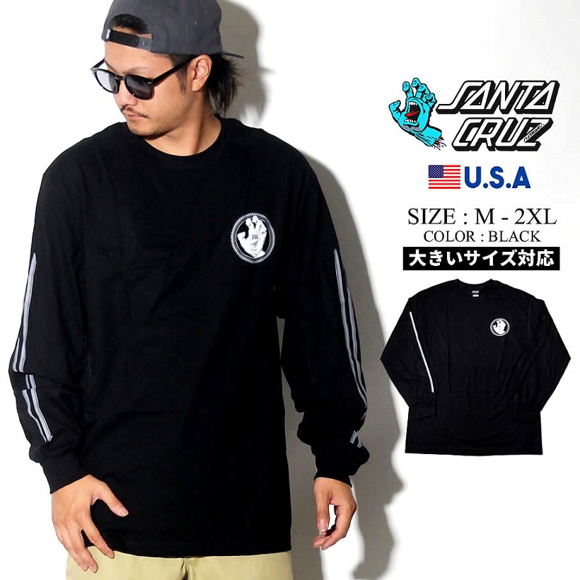サンタクルーズ Tシャツ メンズ 長袖 ロンT プリント SANTA CRUZ 44154421 USモデル ストリート系 ヒップホップ B系 ファッション 2019 秋
