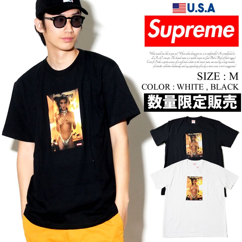 Supreme シュプリーム Tシャツ 半袖 SS18T5 Kim in Rhinestone Tee