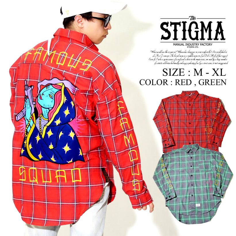 STIGMA スティグマ シャツ メンズ 長袖 オーバーサイズ
