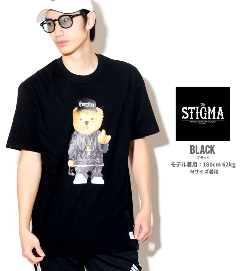 Stigma Vatos Society スティグマ 半袖 Tシャツ クマ 熊 Compton 韓国 ヒップホップ ストリート系 ファッション 通販 Sgtt001 Stigma Vatos Society スティグマ 半袖 Tシャツ クマ 熊 Compton 韓国 ヒップホップ ストリート系 ファッション 通販 Sgtt001