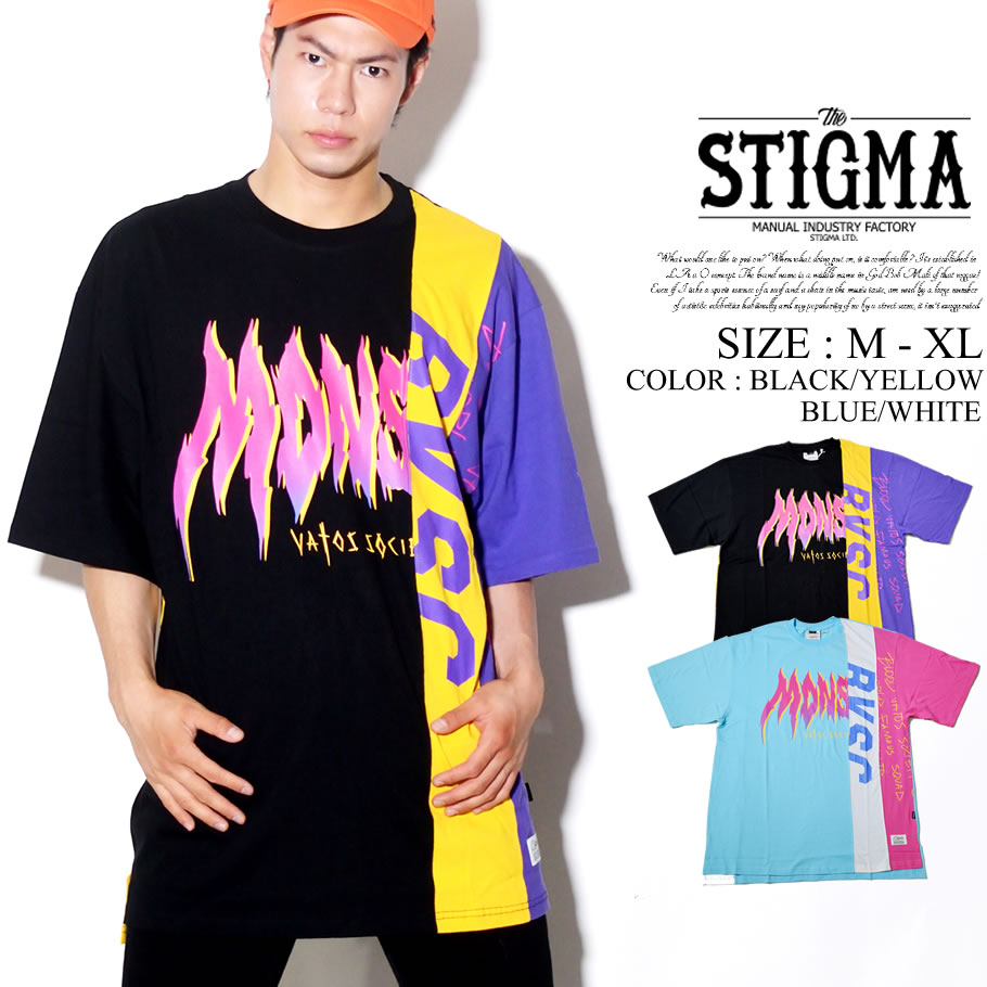 Stigma Vatos Society スティグマ 半袖tシャツ 韓国 ヒップホップ ストリート系 ファッション Sgtt007