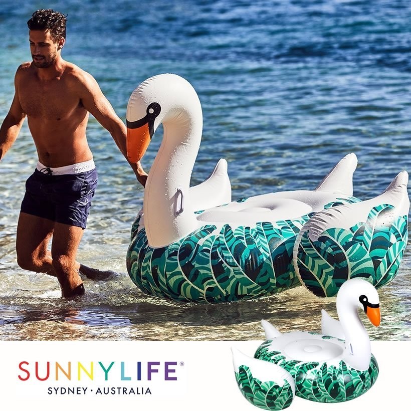 SUNNY LIFE サニーライフ 浮き輪 スワン型 Luxe Ride-On Float Swan Banana Palm