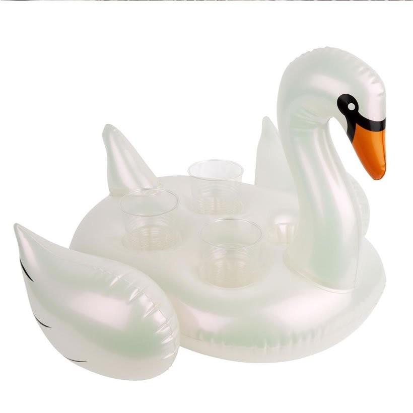 SUNNY LIFE サニーライフ ビーチドリンクホルダー スワン型 Inflatable Drink Holder Pearl Swan